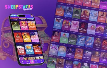 Sweepstakes Casino slot game library displayed on mobile
