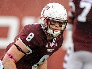 Tyler Matakevich left his mark on Temple by helping them have a historic year. He looks for one final win. (Courtesy, Philly.com)