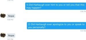 Jim Harbaugh Removes Scholarship