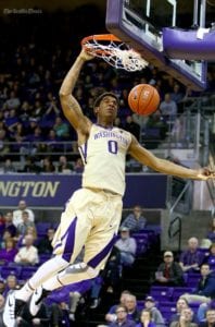 Washington's Marquese Chriss stuffs a dunk vs. Penn @ 2ndHlf. Huskies win 104-67, improve to 3-0 @SeaTimesSports