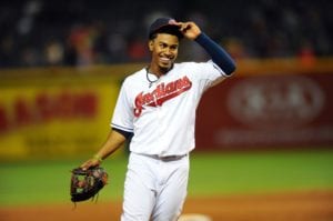 Lindor smiling as the postseason moves closer into his grasp. Photo credit courtesy of Ken Blaze at USA Today Sports
