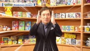 Pokémon creator Satoshi Tajiri appearing on a Pokémon Direct presentation