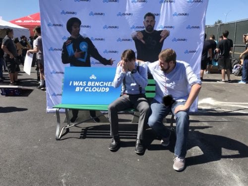 Cloud9 set up a "benched by C9" photo station for the pre-game.