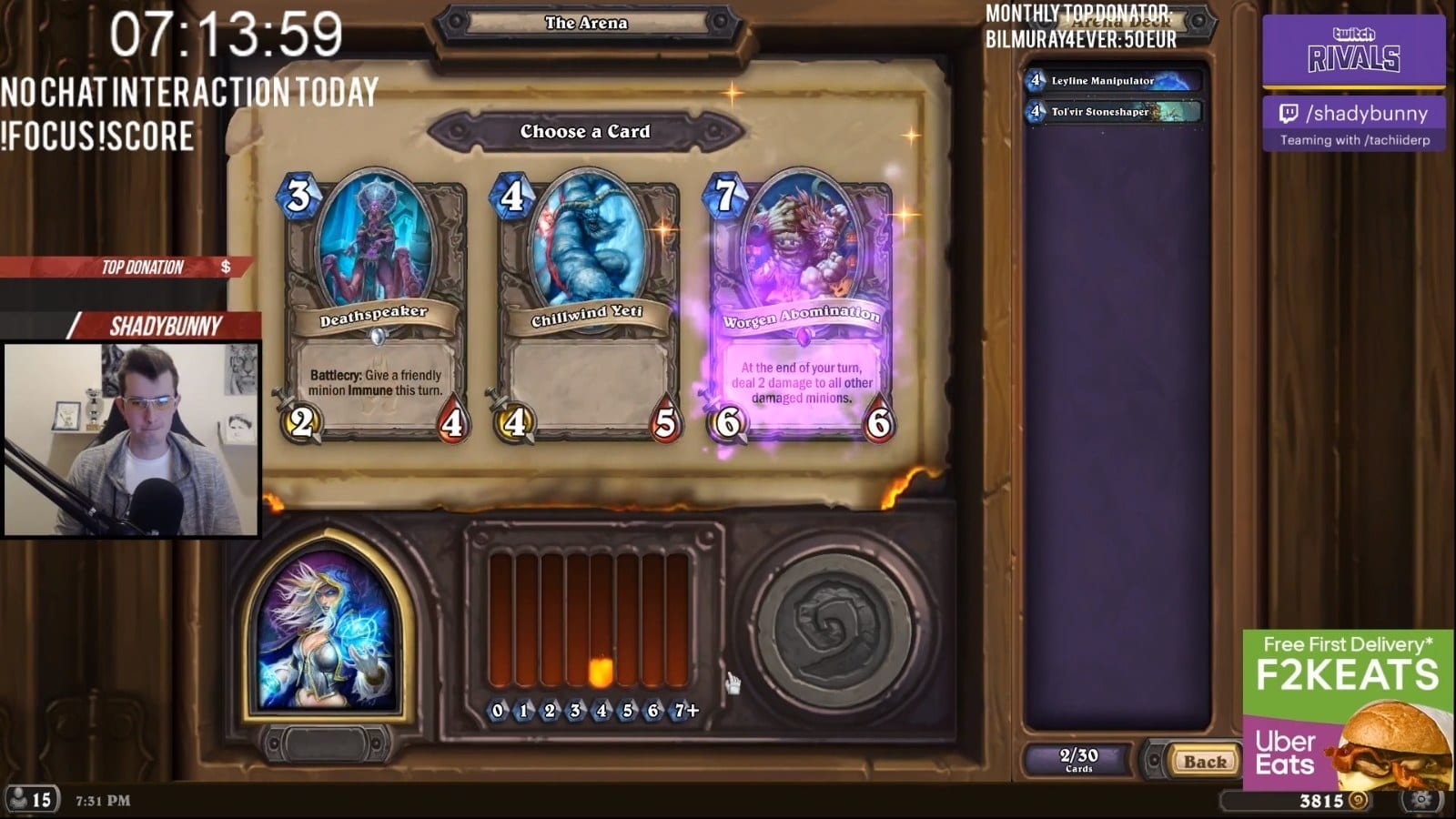 Twitch Rivals Hearthstone Arena