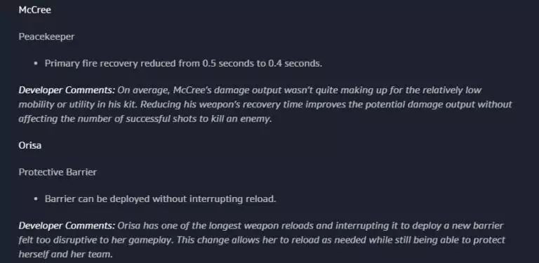 patch notes