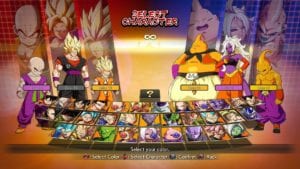 FighterZ Character roster before Videl, Jiren, and GT Goku