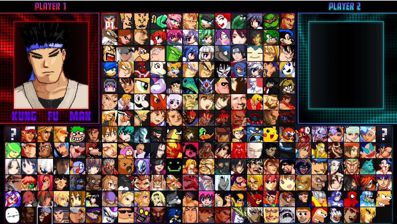 M.U.G.E.N roster with a huge cast of characters. 