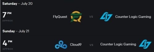 CLG takes on FlyQuest and Cloud9 in Week 7 of LCS Summer Split 2019.