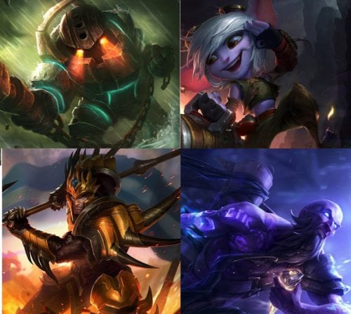 Tristana, Nautilus, Jarvan IV and Ryze have skewed priority within each Worlds group.