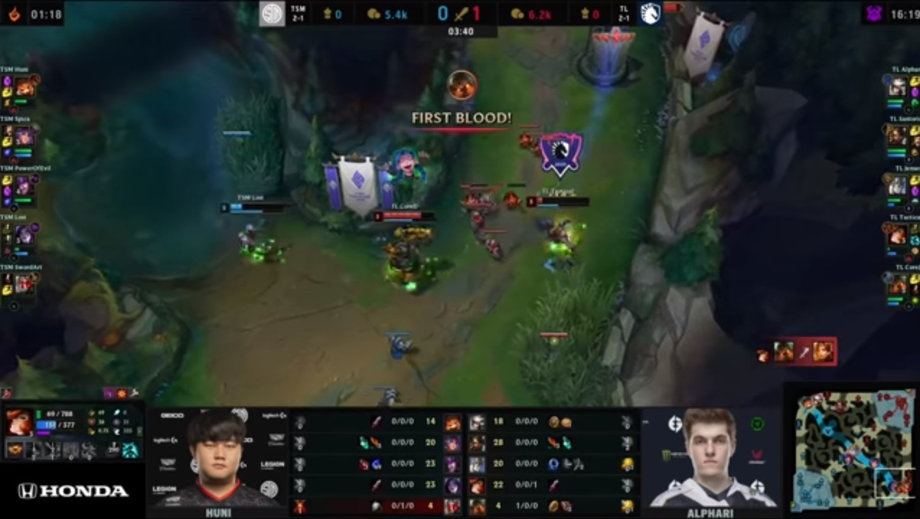 CoreJJ scored a Double Kill on TSM's bottom lane during Lock In. 