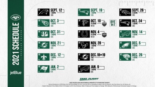 New York Jets 2021 Schedule Preview