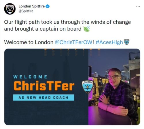 London spitfire Head Coach