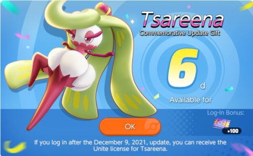 pokemon unite Tsareena Release Date