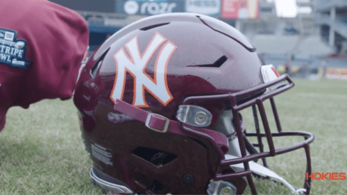 Why There was a Yankees Logo on Virginia Tech's Helmets