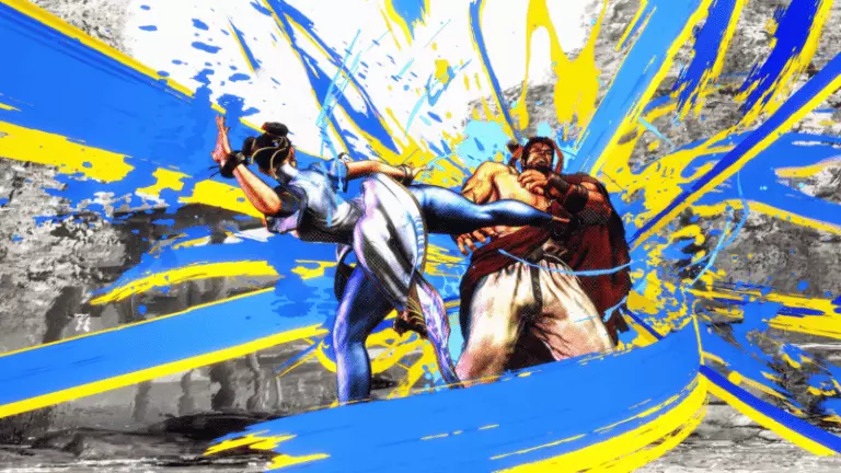 Chun-Li using the new Drive Impact mechanic against Ryu