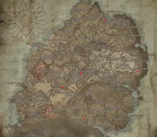 All Diablo 4 World Boss Locations