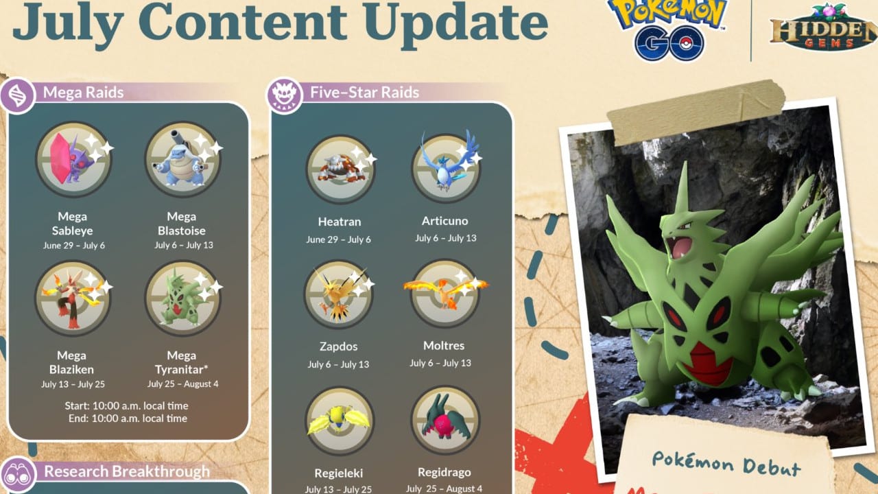 Pokemon GO July Content Revealed
