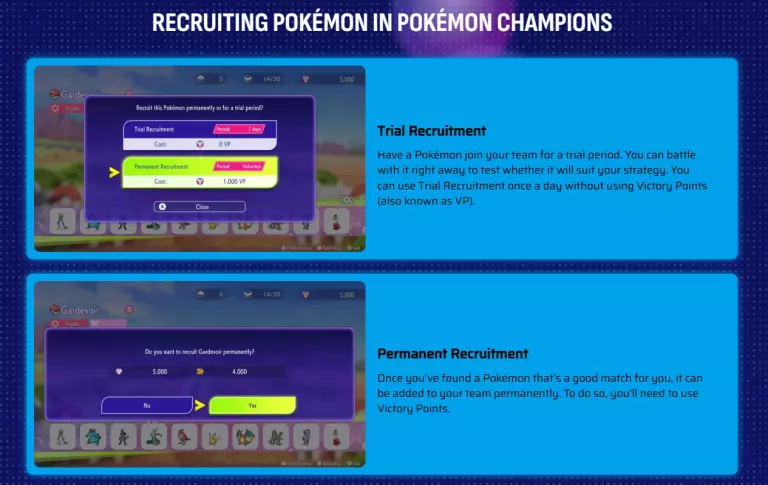 Recruiting in Pokemon Champions