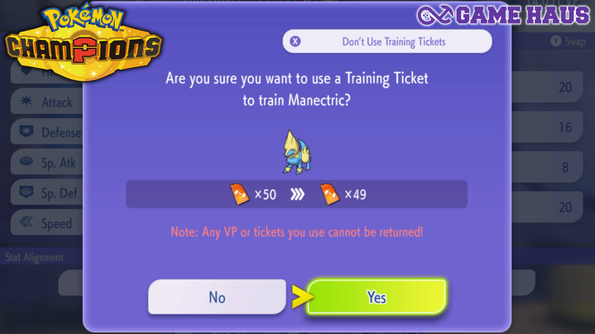 How to use Training Tickets in Pokémon Champions: Save on VC